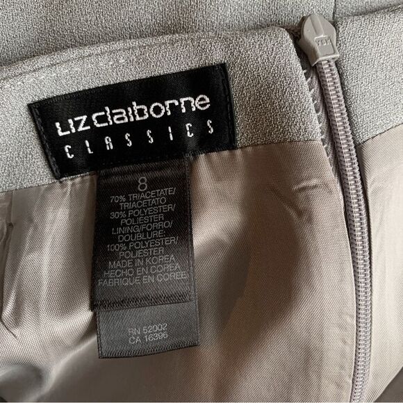 NWT Liz Claiborne Fully Lined Grey Straight Skirt Dress Business Casual size 8 - Picture 10 of 11